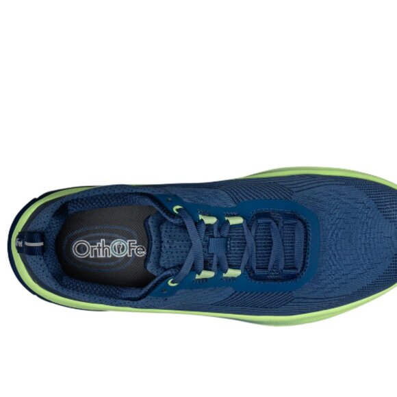 Orthofeet Men's Race Athletic Sneakers Blue / Green - Picture 5 of 6